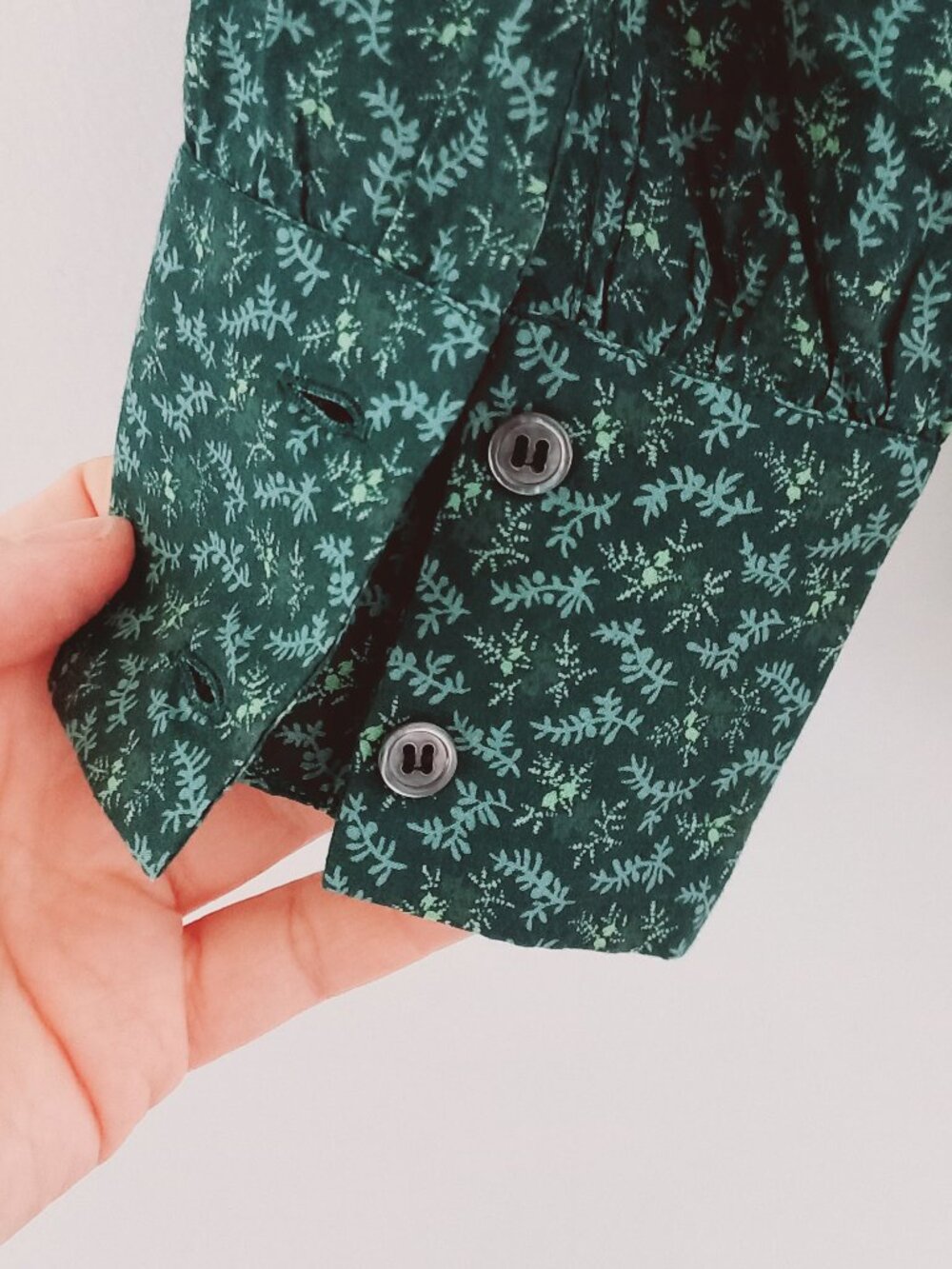 DOEN green floral cotton blouse - Picture 8 of 15